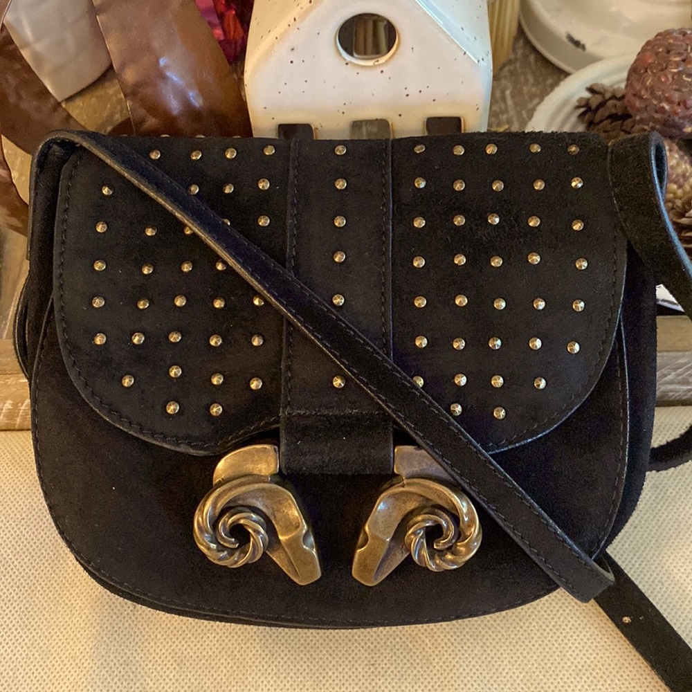 Derek Lam black suede crossbody made in Italy